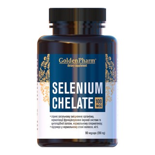Вітаміни та мінерали Golden Pharm Selenium Chelate, 90 вегакапсул