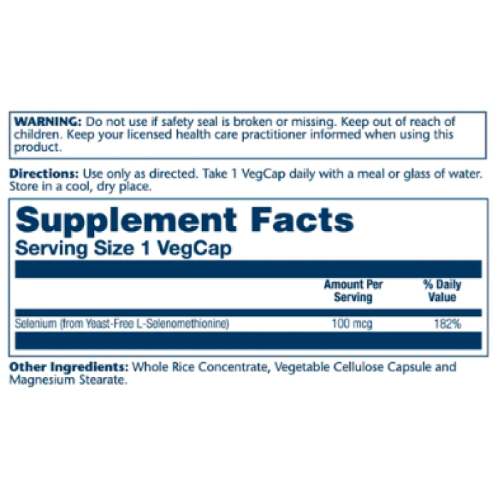 Селен без дрожжей 100 мкг - 90 растительных капсул