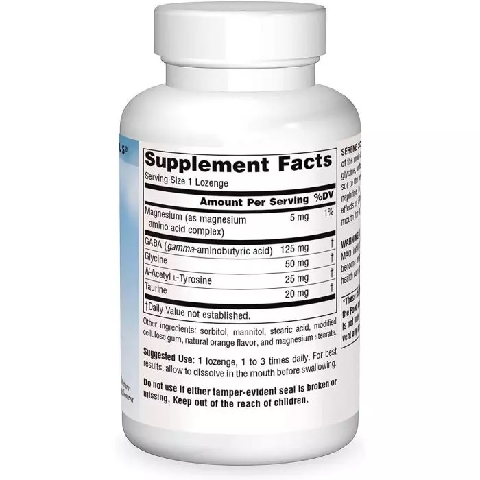 Амінокислота Source Naturals Serene Science GABA Calm, 60 льодяників Апельсин