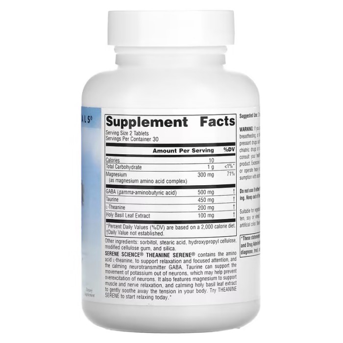 Амінокислота Source Naturals Serene Science Theanine Serene, 60 таблеток