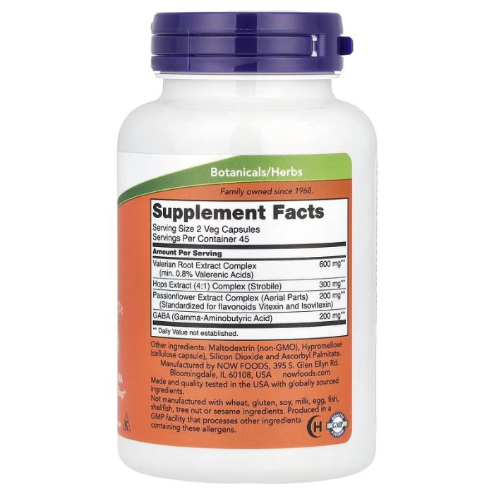 Натуральна добавка NOW Sleep, 90 вегакапсул