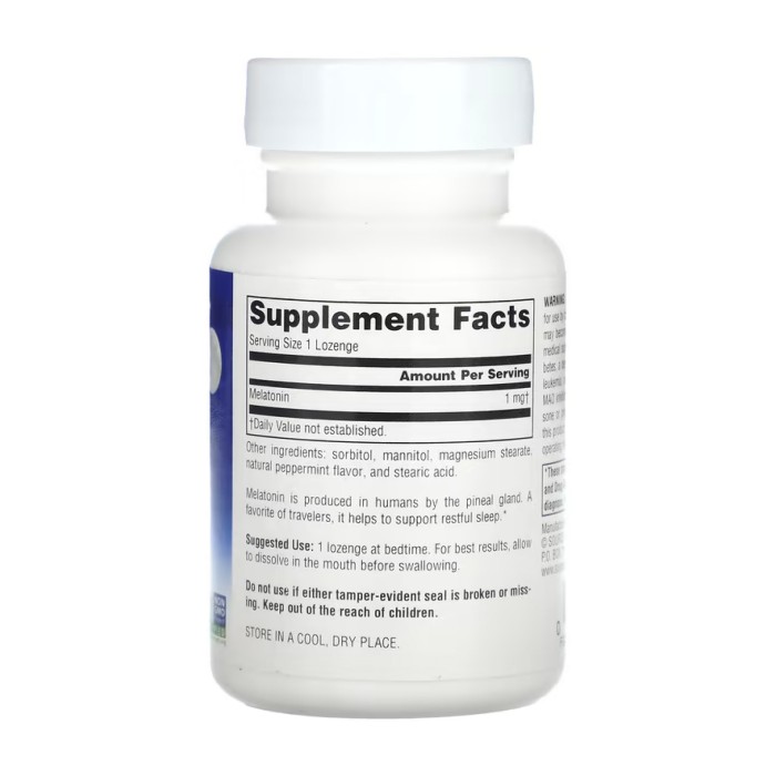 Sleep Science® Мелатонін 1 мг М'ята перцева - 100 пастилок