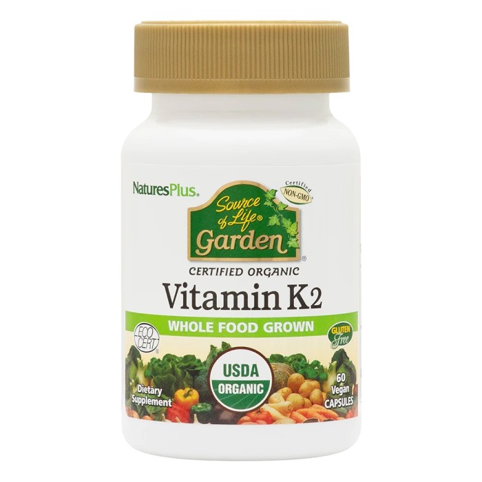 Вітаміни та мінерали Natures Plus Source of Life Garden Vitamin K2 120 mcg, 60 вегакапсул