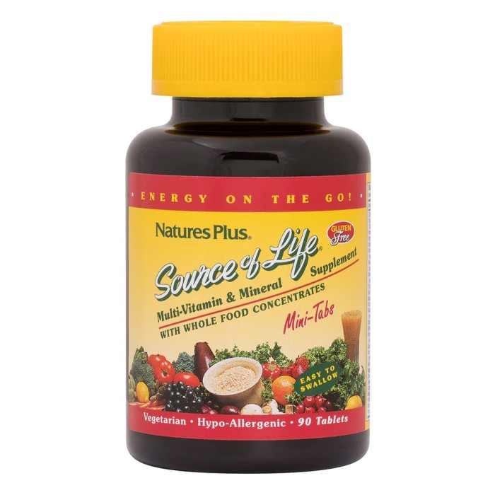 Вітаміни та мінерали Natures Plus Source of Life Multivitamin & Mineral, 90 міні таблеток