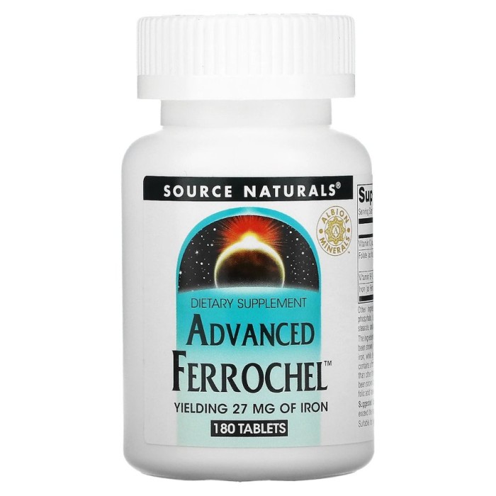 Вітаміни та мінерали Source Naturals Advanced Ferrochel, 180 таблеток