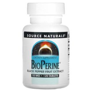 Натуральна добавка Source Naturals BioPerine 10 mg, 120 таблеток
