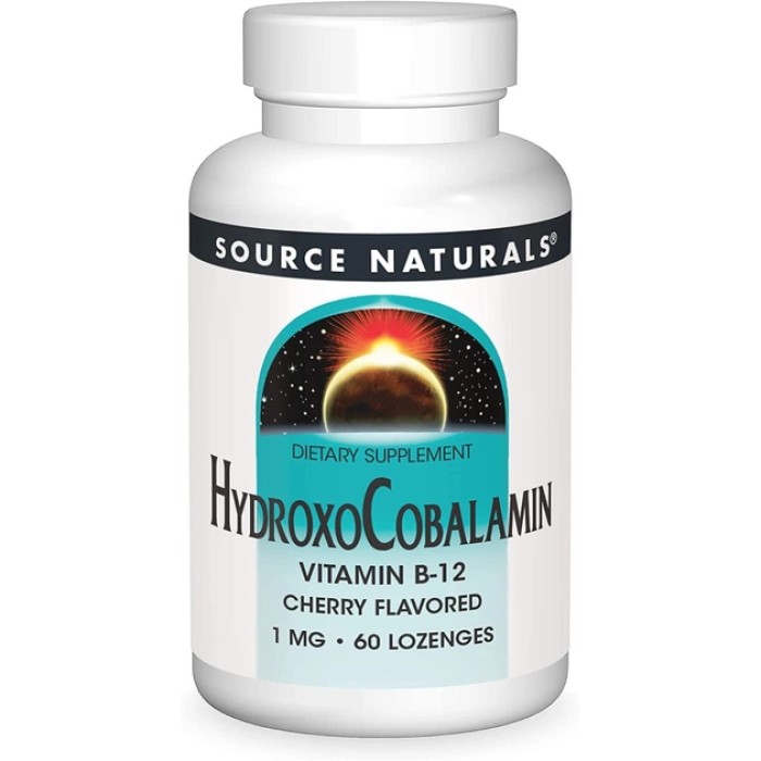 Вітаміни та мінерали Source Naturals Hydroxocobalamin, 60 пастилок