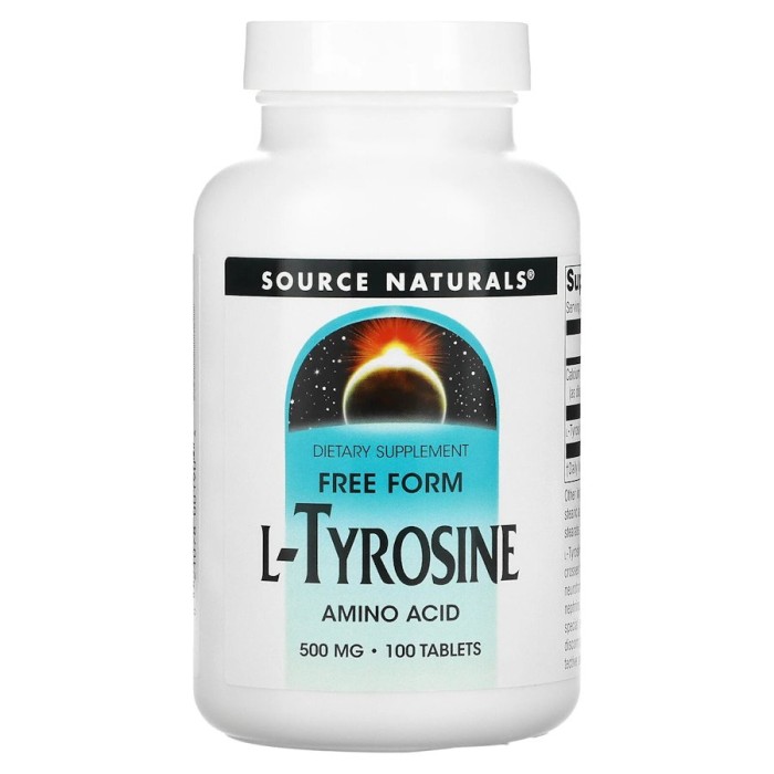 Амінокислота Source Naturals L-Tyrosine 500 mg, 100 таблеток