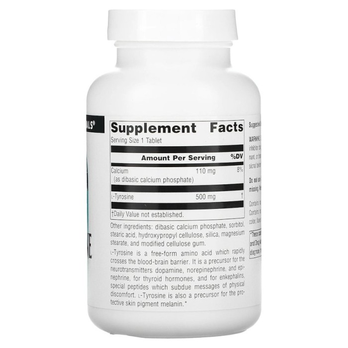 Амінокислота Source Naturals L-Tyrosine 500 mg, 100 таблеток