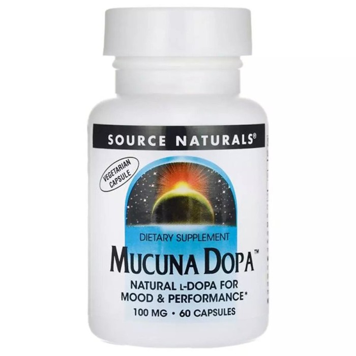 Натуральна добавка Source Naturals Mucuna Dopa, 60 капсул
