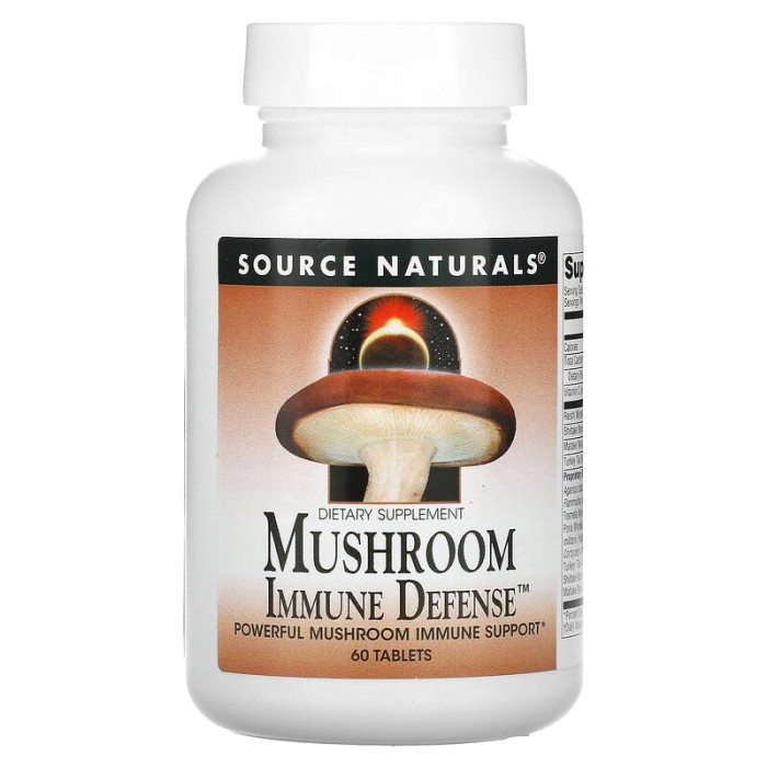Натуральна добавка Source Naturals Mushroom Immune Defense, 60 таблеток