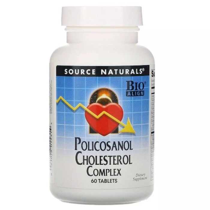Натуральна добавка Source Naturals Policosonol Cholesterol Complex, 60 таблеток
