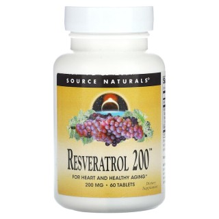 Натуральна добавка Source Naturals Resveratrol 200 mg, 60 таблеток