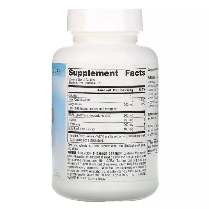 Амінокислота Source Naturals Serene Science Theanine Serene, 30 таблеток