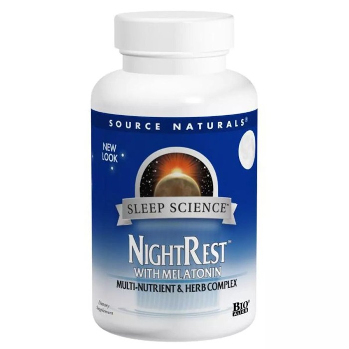 Натуральна добавка Source Naturals Sleep Science NightRest Melatonin, 50 таблеток