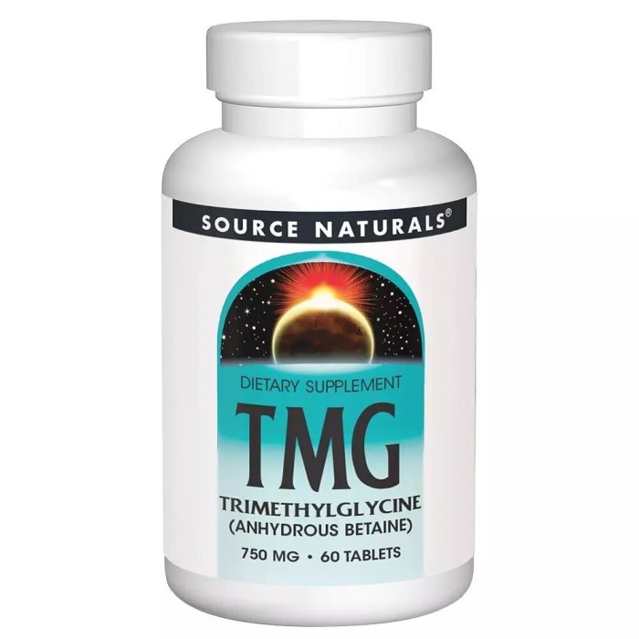 Натуральна добавка Source Naturals TMG 750 mg, 60 таблеток