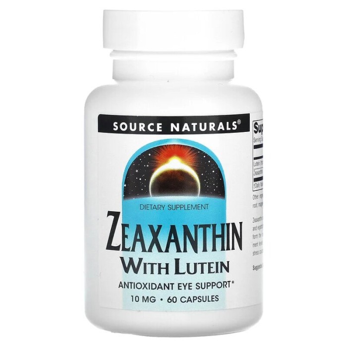 Натуральна добавка Source Naturals Zeaxanthin with Lutein 10 mg, 60 капсул