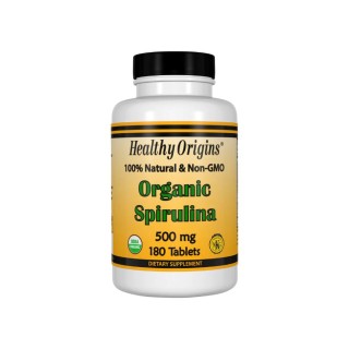 Натуральна добавка Healthy Origins Spirulina Organic 500 mg, 180 таблеток