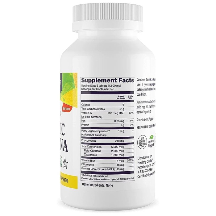 Натуральна добавка Healthy Origins Spirulina Organic 500 mg, 720 таблеток