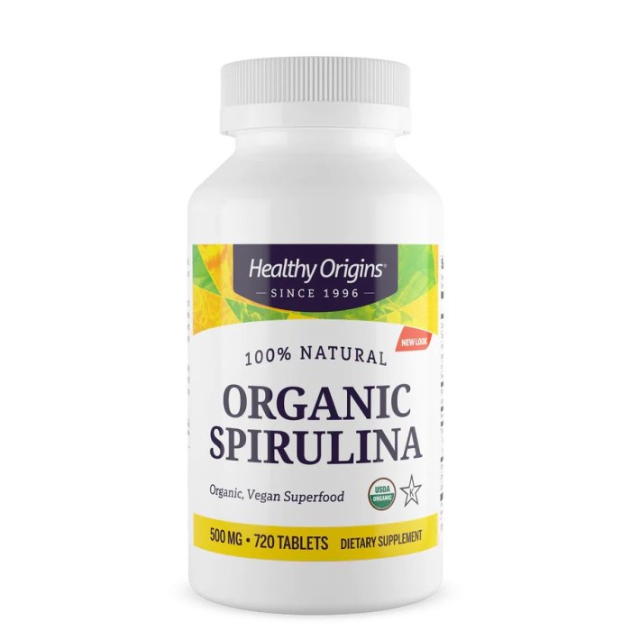 Натуральна добавка Healthy Origins Spirulina Organic 500 mg, 720 таблеток
