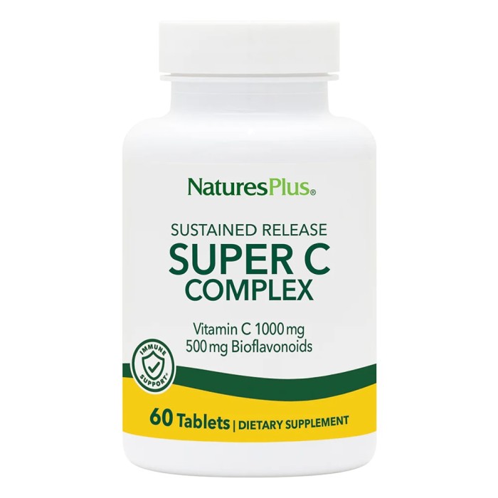 Вітаміни та мінерали Natures Plus Super C Complex Sustained Release, 60 таблеток