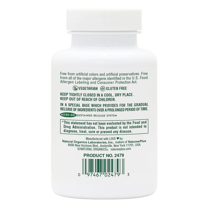 Вітаміни та мінерали Natures Plus Super C Complex Sustained Release, 60 таблеток