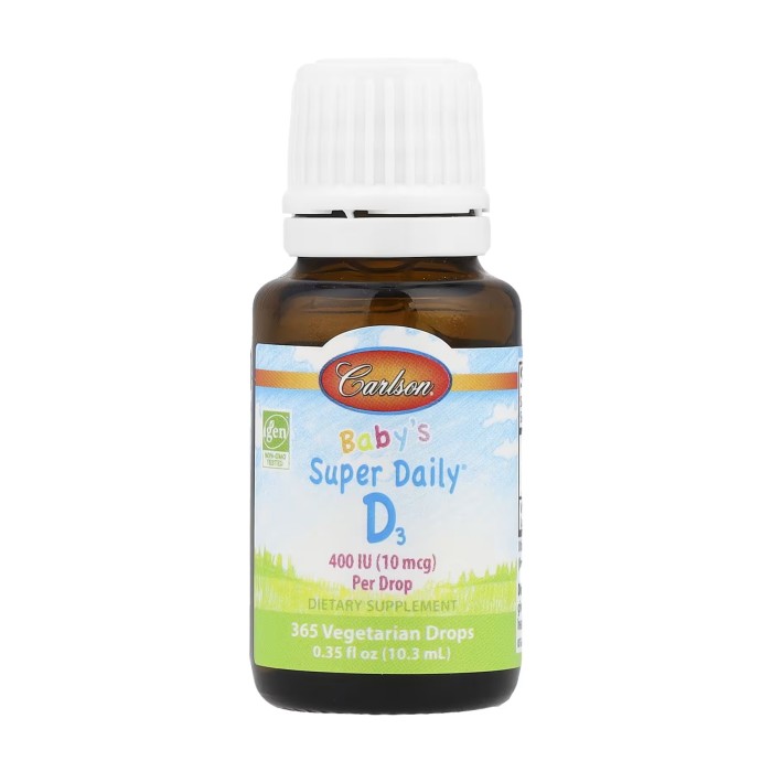 Super Daily D3 для младенцев 400 МЕ - 365 растительных капель 10,3 мл