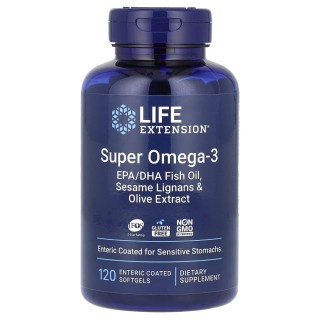Жирні кислоти Life Extension Super Omega-3 Enteric Coated, 120 капсул