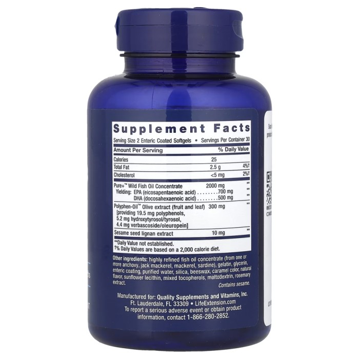 Жирні кислоти Life Extension Super Omega-3 Enteric Coated, 60 капсул