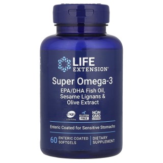Жирные кислоты Life Extension Super Omega-3 Enteric Coated, 60 капсул
