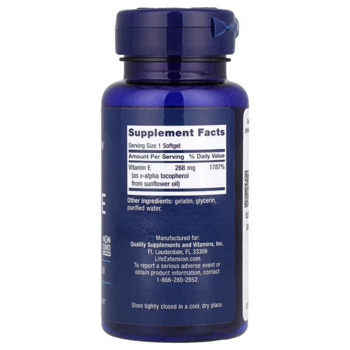 Вітаміни та мінерали Life Extension Super Vitamin E 268 mg, 90 капсул