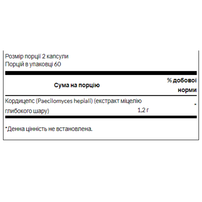 Кордицепс 600 мг - 120 капсул