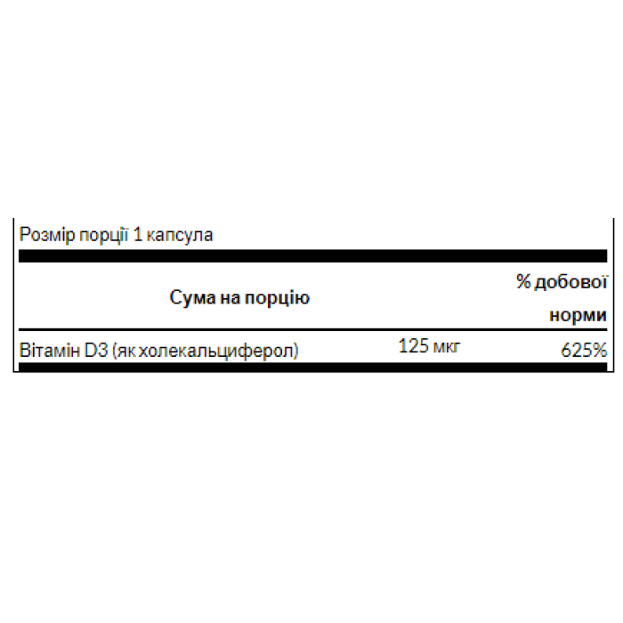 D3 з кокосовою олією 5000 МО - 60 м'яких капсул