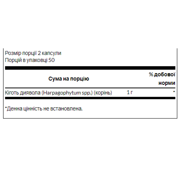 Кіготь диявола 500 мг - 100 капсул