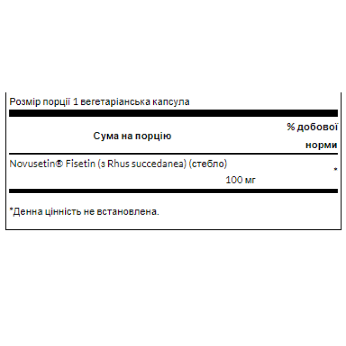 Фісетин Новусетин 100 мг - 30 капсул