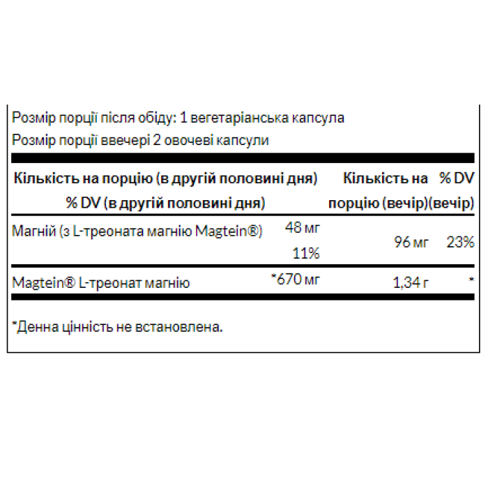 L-теонат магния - 90 растительных капсул
