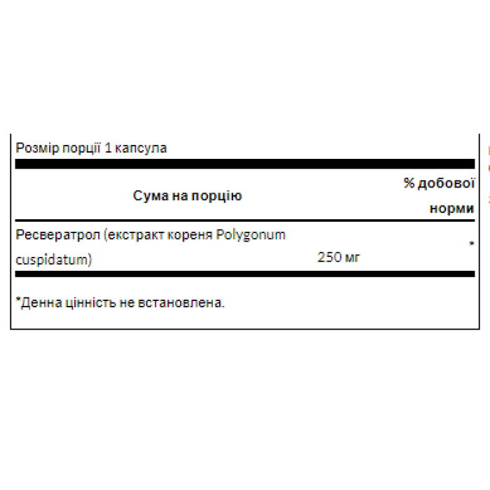 Ресвератрол 250 мг - 30 капсул
