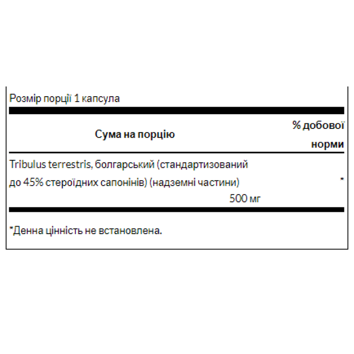 Екстракт Tribulus Terrestris 500 мг - 60 капсул