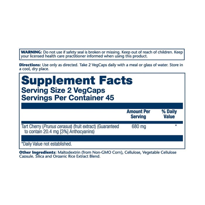 Кисло-вишневий та селеровий сік 620 мг - 60 капсул