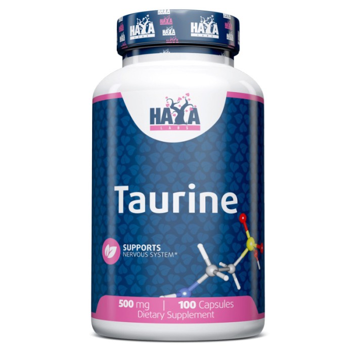 Амінокислота Haya Labs Taurine 500 mg, 100 капсул