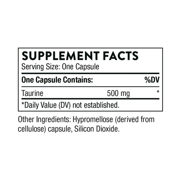 Таурин - 90 капсул