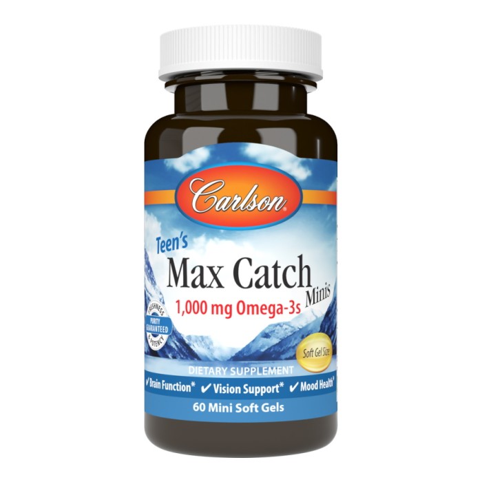 Жирні кислоти Carlson Labs Teen's Max Catch Minis, 60 капсул