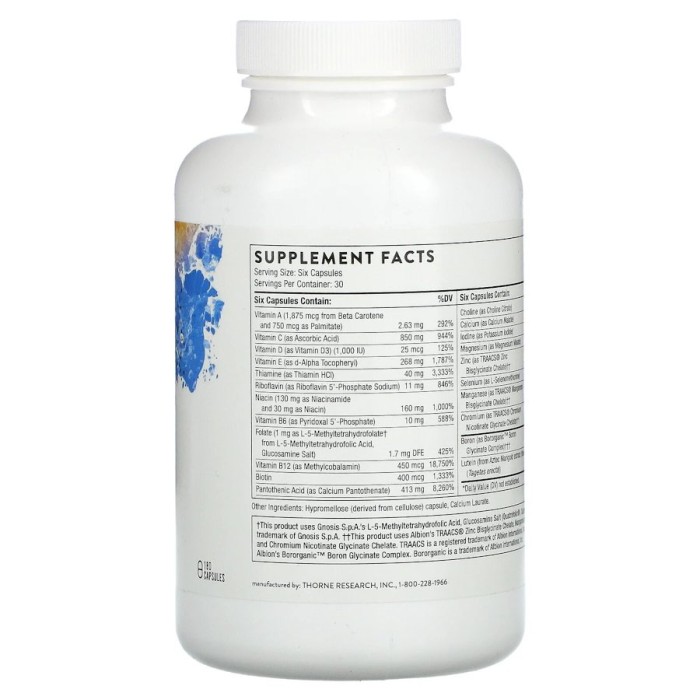 Вітаміни та мінерали Thorne Men's Multi 50+, 180 капсул