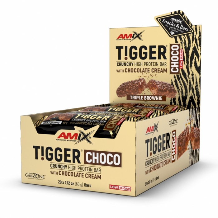 Батончик Amix Nutrition Tigger Choco Crunchy Protein Bar, 20*60 грам Потрійний брауні
