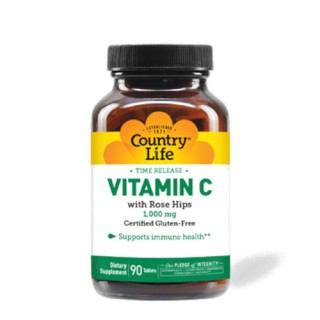 Вітаміни та мінерали Country Life Time Release Vitamin C with Rose Hips, 90 таблеток