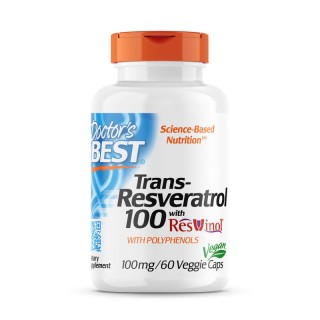 Натуральна добавка Doctor's Best Trans-Resveratrol with Resvinol 100 mg, 60 вегакапсул