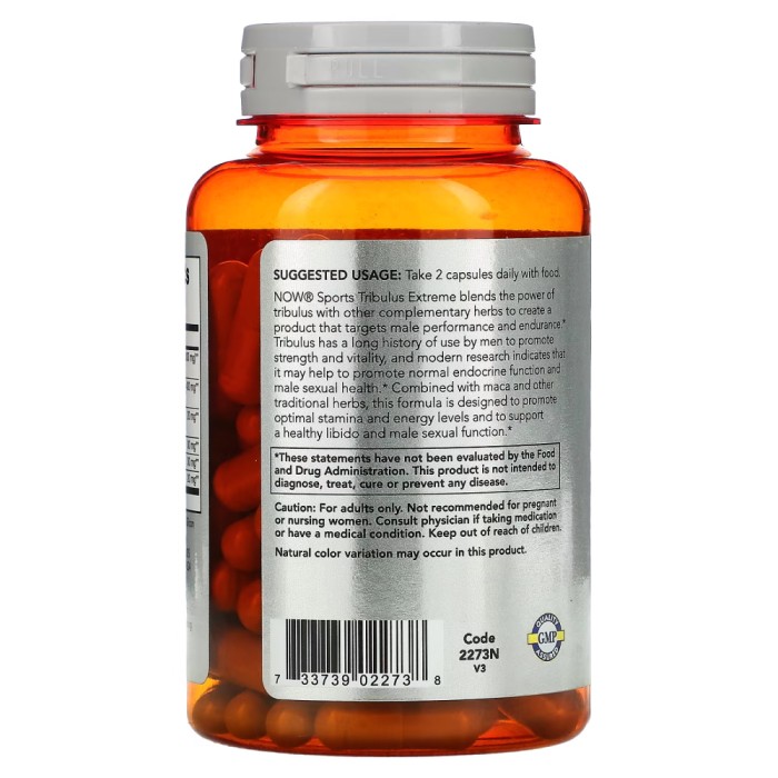 Стимулятор тестостерону NOW Sports Tribulus Extreme, 90 вегакапсул