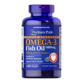 Triple Strength Omega-3 Fish Oil 1400 mg (950 mg Active Omega-3) - 120 softgels (Пошкоджено банку)