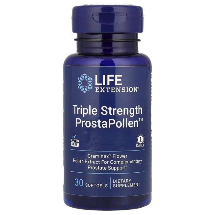 Натуральна добавка Life Extension Triple Strength ProstaPollen, 30 капсул