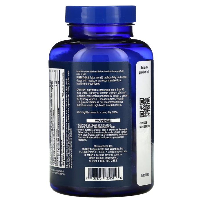 Вітаміни та мінерали Life Extension Two-Per-Day, 120 таблеток